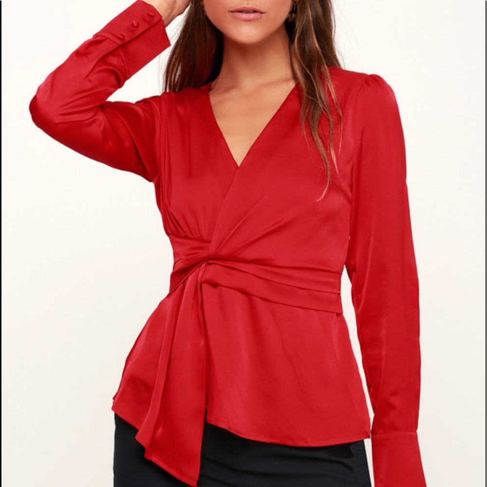 Lulu’s Lucie Red Satin top